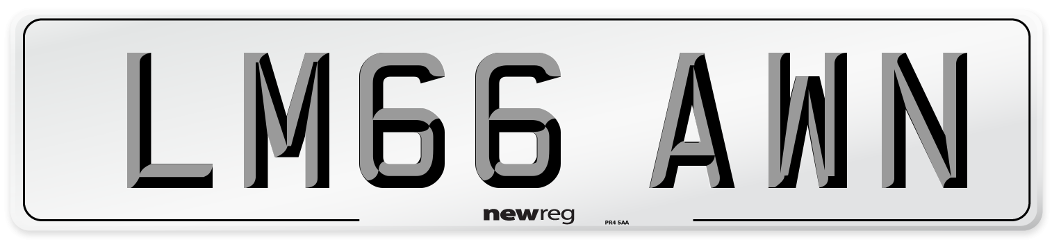 LM66 AWN Number Plate from New Reg